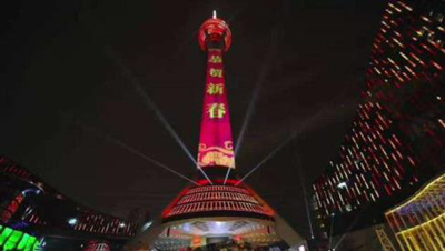 成都熊貓塔燈光秀廣告